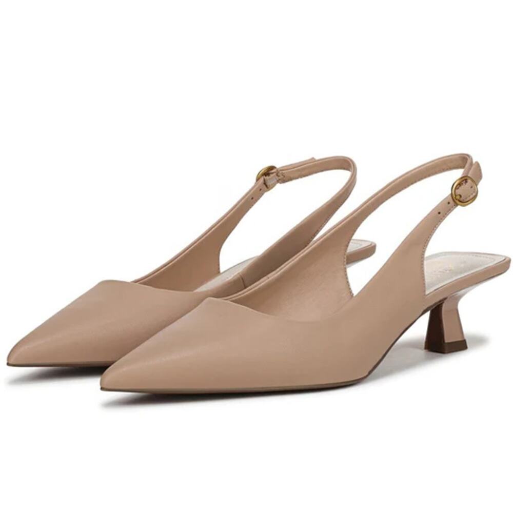 Franco Sarto Nude Pointed Toe Slingback Heels
